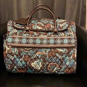 Vera Bradley java blue rolling carry-on suitcase